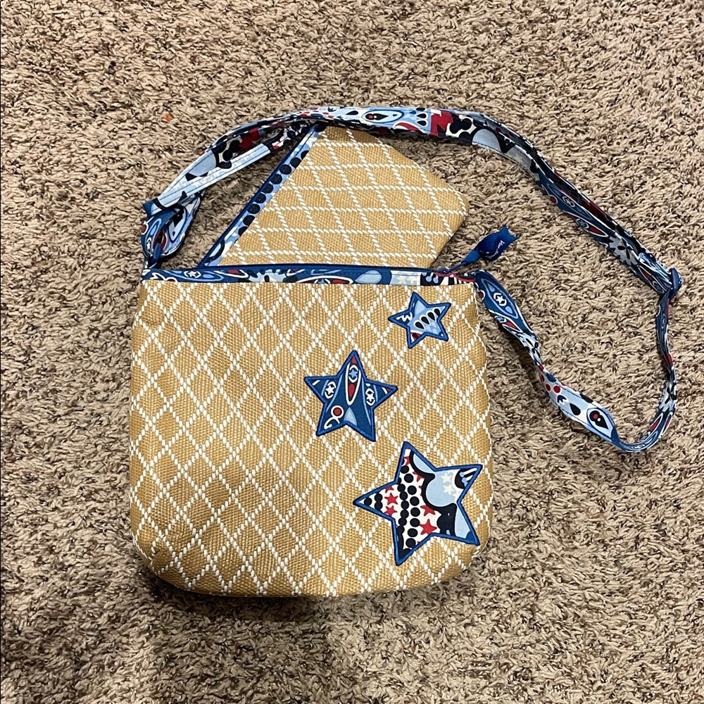 Stylish Tan and Blue Women's Bag